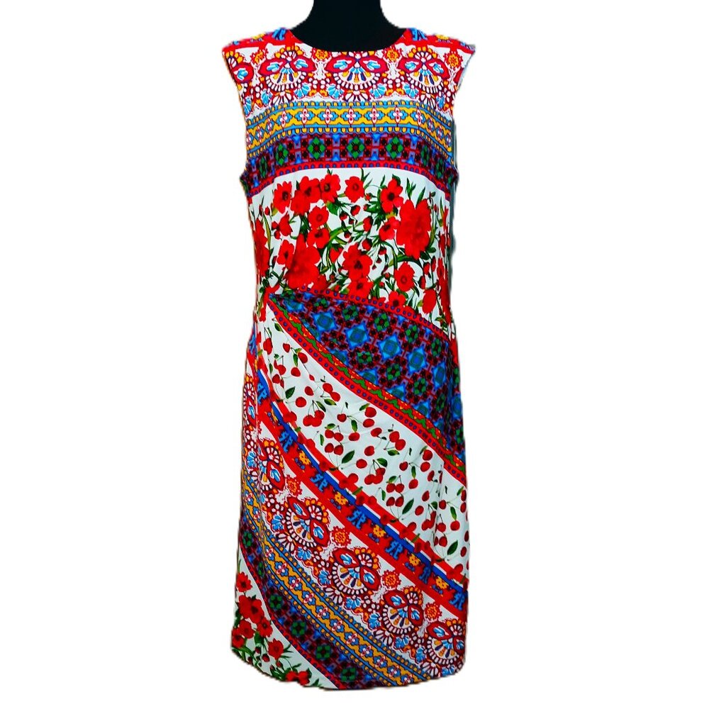 Chetta B Dress Loud Multi Color Print Design